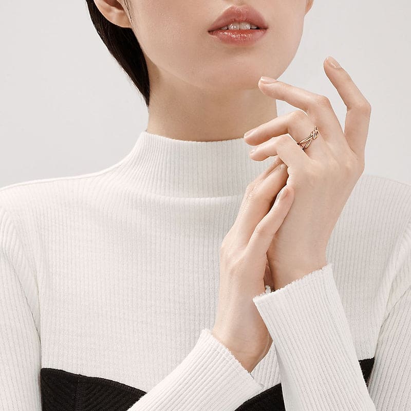 Noble Knot Double Row Ring