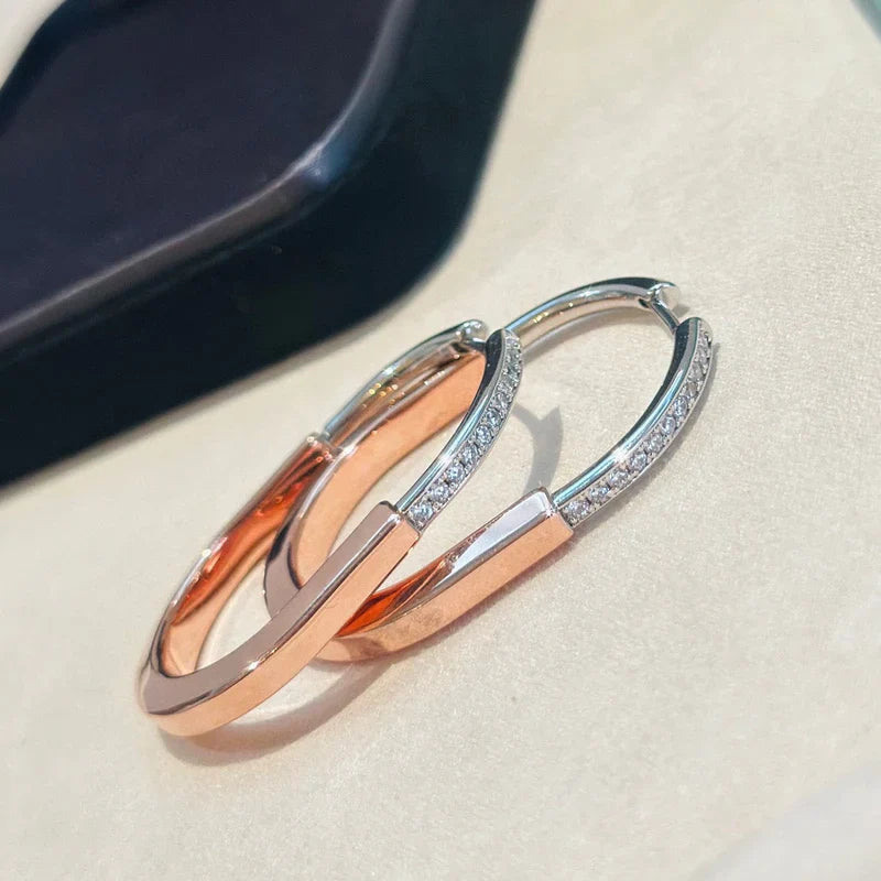 Noble T Lock Diamond Earrings