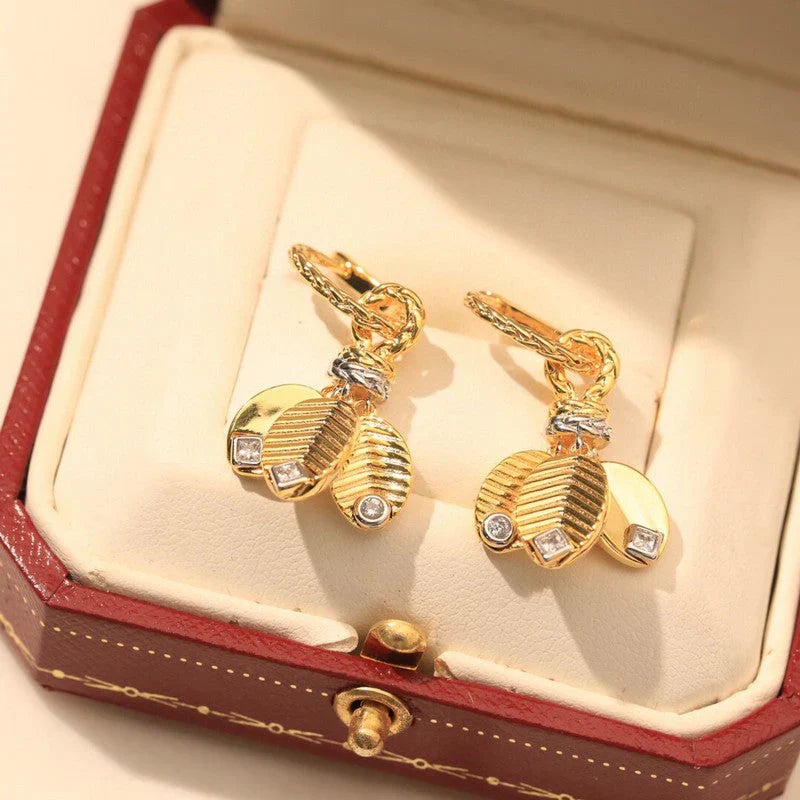 Noble Grain De Café Earrings Vintage Women
