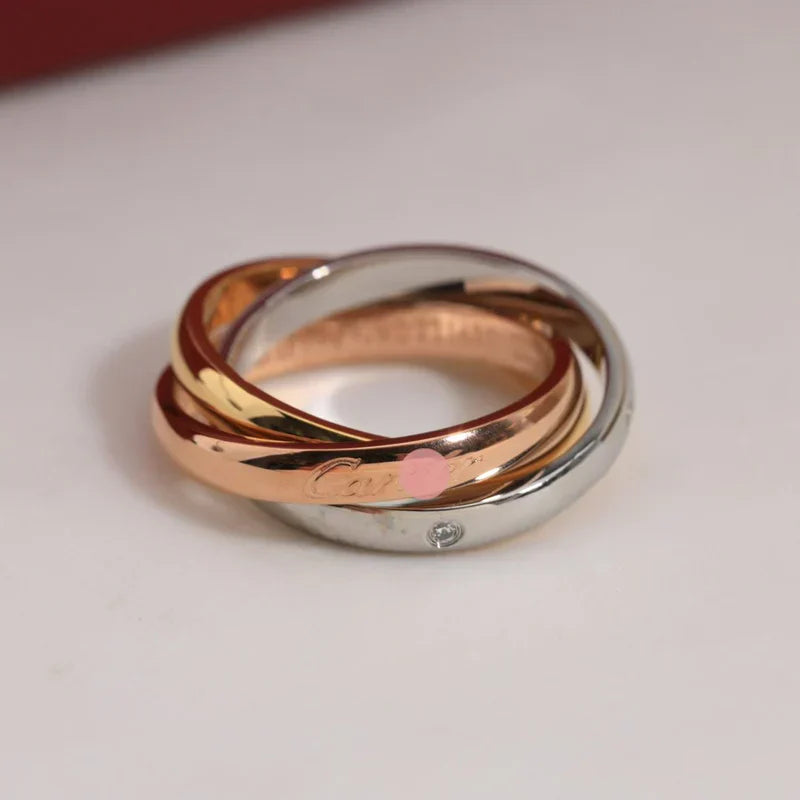 Noble Trinity Classic Five Diamonds Ring for Couple
