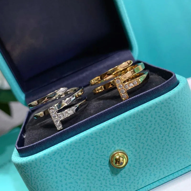 Noble T Diamond Square Wrap Ring