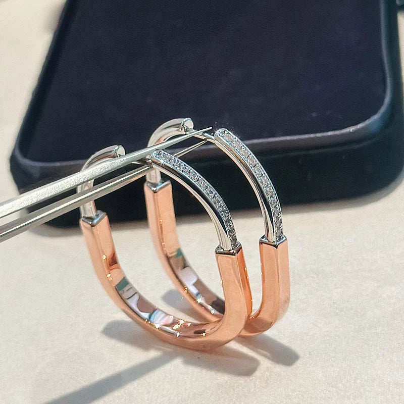 Noble T Lock Diamond Earrings