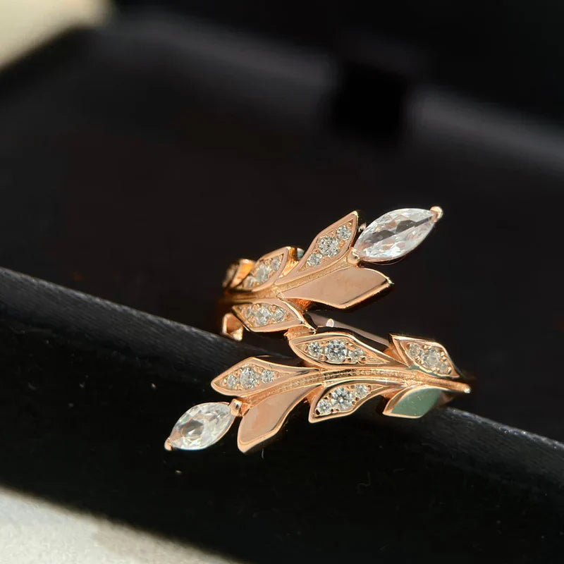 Noble Vine Bypass Diamond Ring