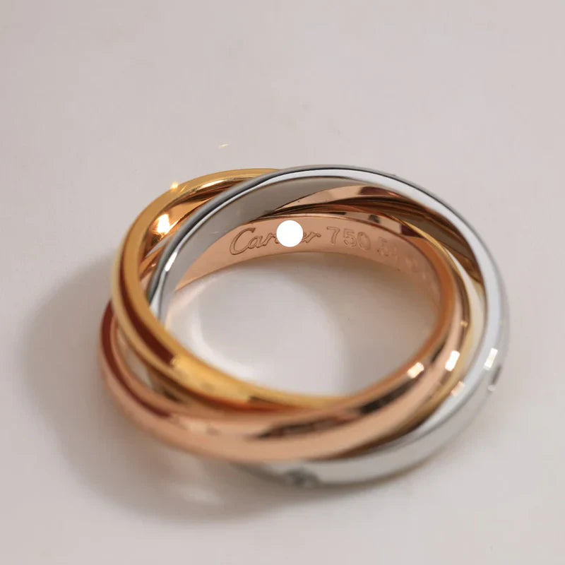 Noble Trinity Classic Five Diamonds Ring for Couple