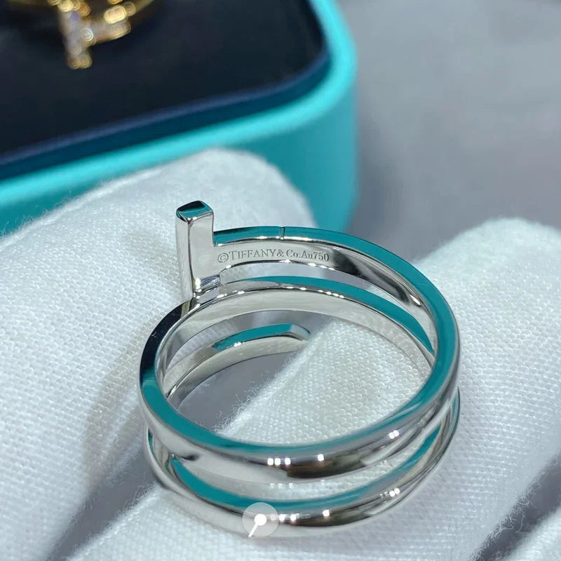 Noble T Diamond Square Wrap Ring