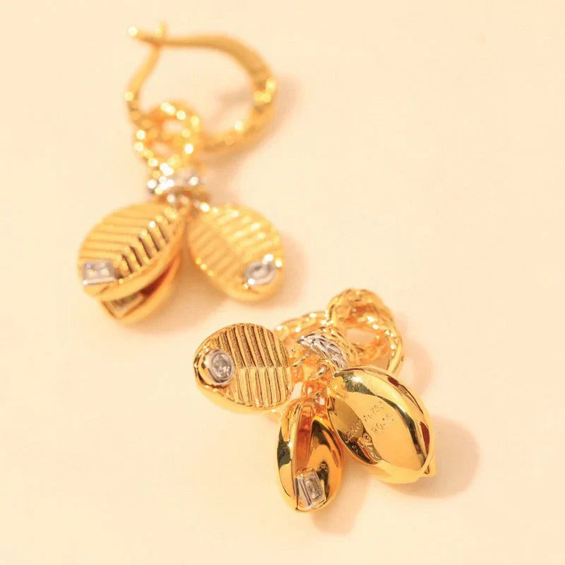Noble Grain De Café Earrings Vintage Women