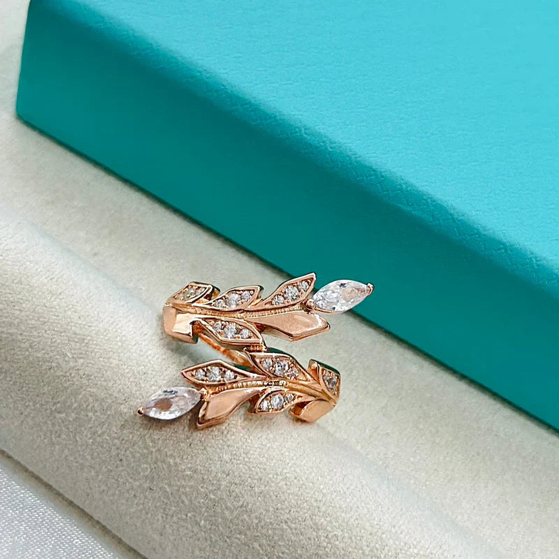 Noble Vine Bypass Diamond Ring