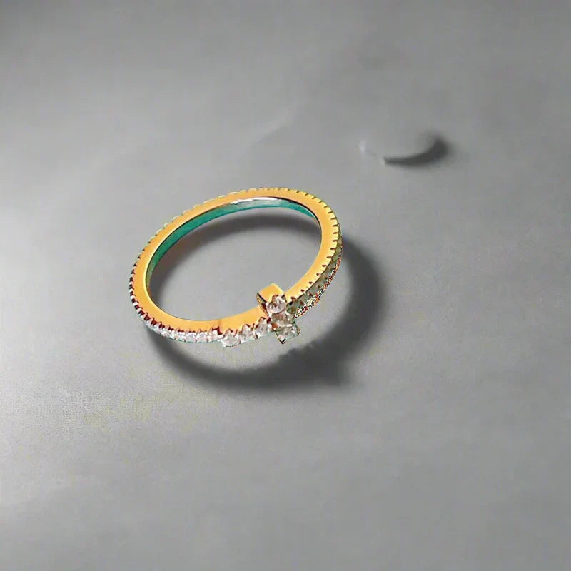 Noble T Diamond Wire Band Ring