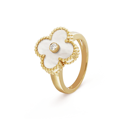 Noble Vintage Alhambra Pearl Ring Elegant Jewelry