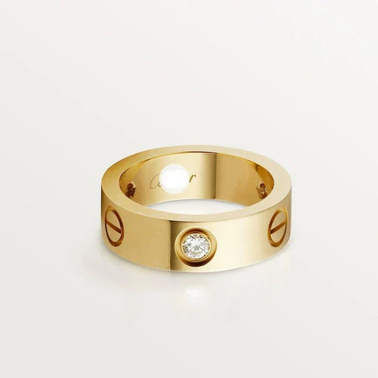 Noble Love Ring 5.5mm 3 Diamonds Rose Gold