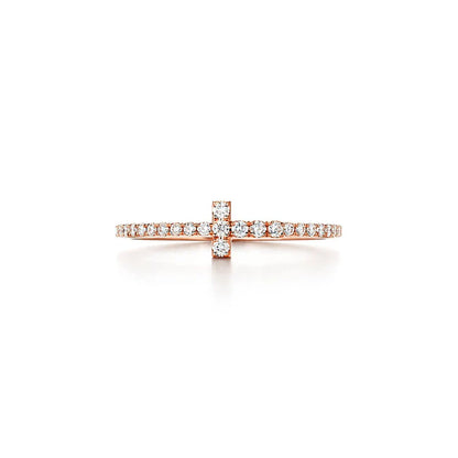 Noble T Diamond Wire Band Ring