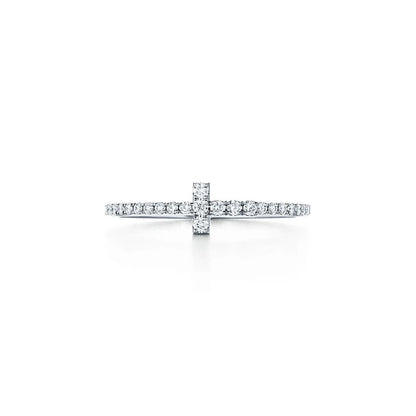 Noble T Diamond Wire Band Ring