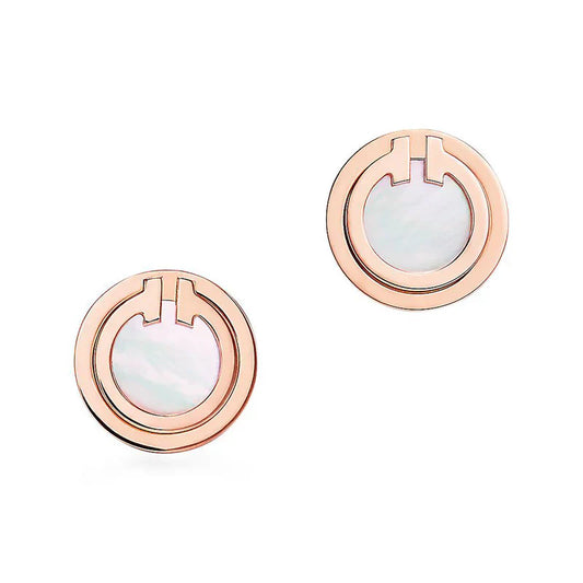 Noble Mother Of Pearl Circle Earrings