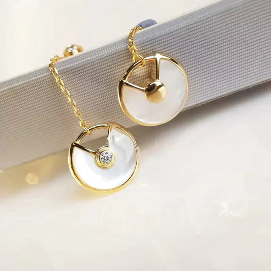 Noble Amulette Drop Earrings Mop Gold