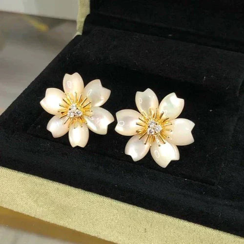 Noble Rose Earrings Mother Of Pearl