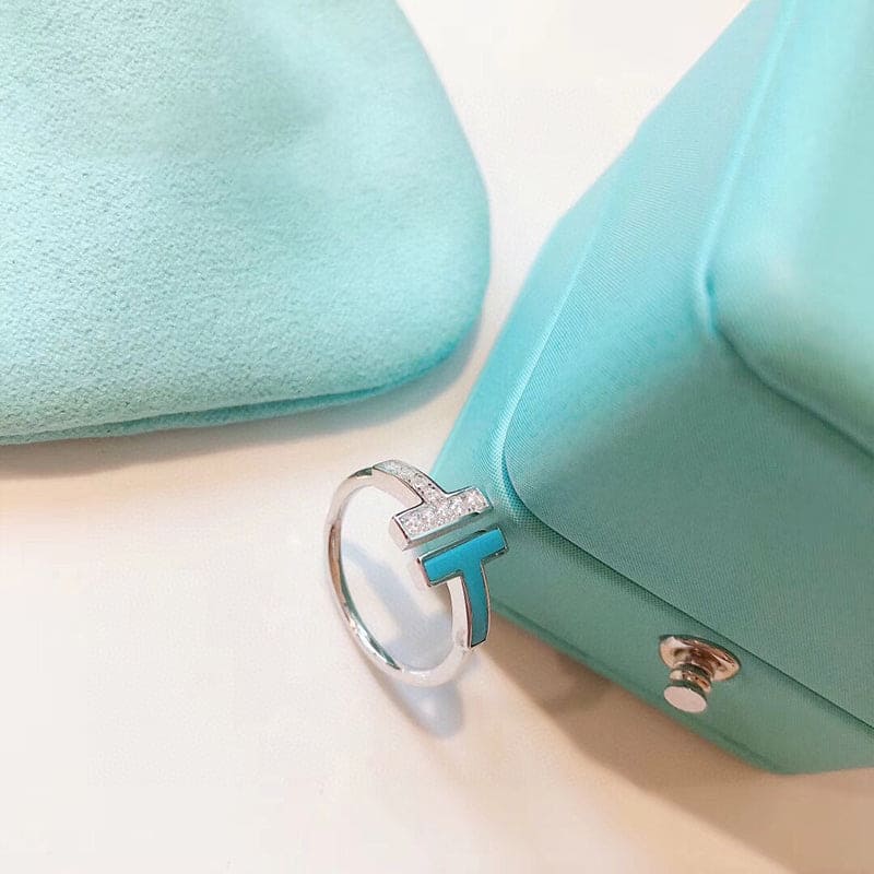 Noble T Diamond & Turquoise Wire Ring