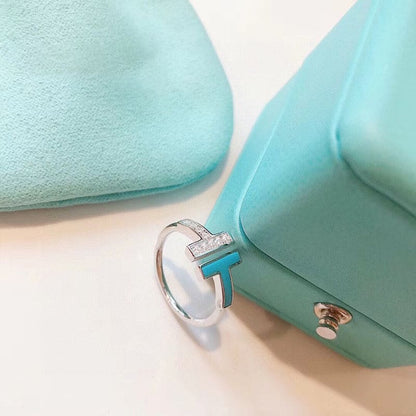 Noble T Diamond & Turquoise Wire Ring