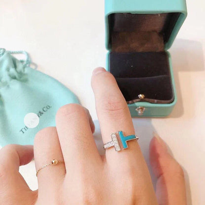 Noble T Diamond & Turquoise Wire Ring