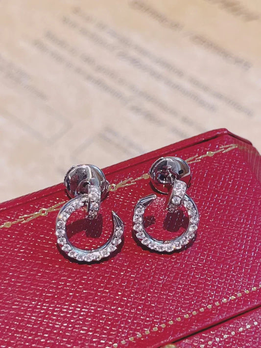 Noble Juste Earrings Silver Diamonds