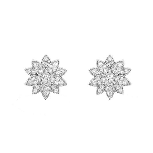 Noble Lotus One Flowers Small Earrings Delicate Women