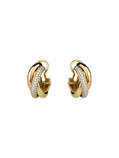 Noble Trinity Earrings Rose Gold Diamond Gold