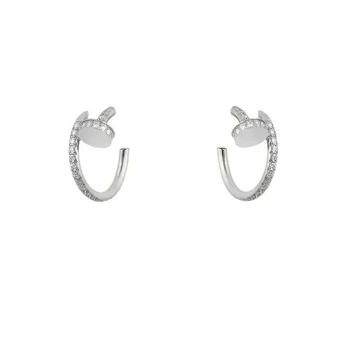 Noble Juste Earrings 12.75mm Silver Diamond