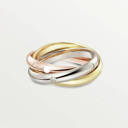 Noble Trinity Classic Five Diamonds Ring for Couple