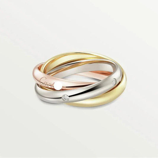 Noble Trinity Classic Five Diamonds Ring for Couple