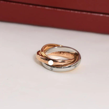 Noble Trinity Classic Five Diamonds Ring for Couple