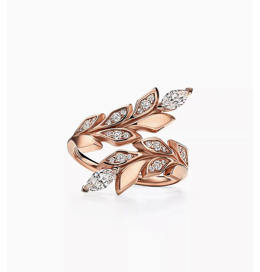 Noble Vine Bypass Diamond Ring