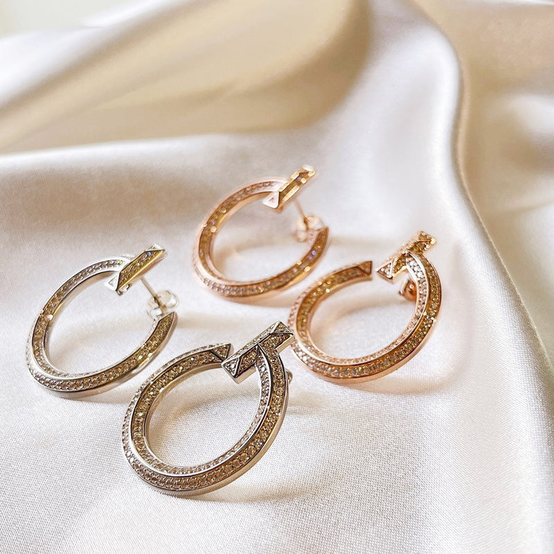 Noble T T1 Open Hoop Earrings
