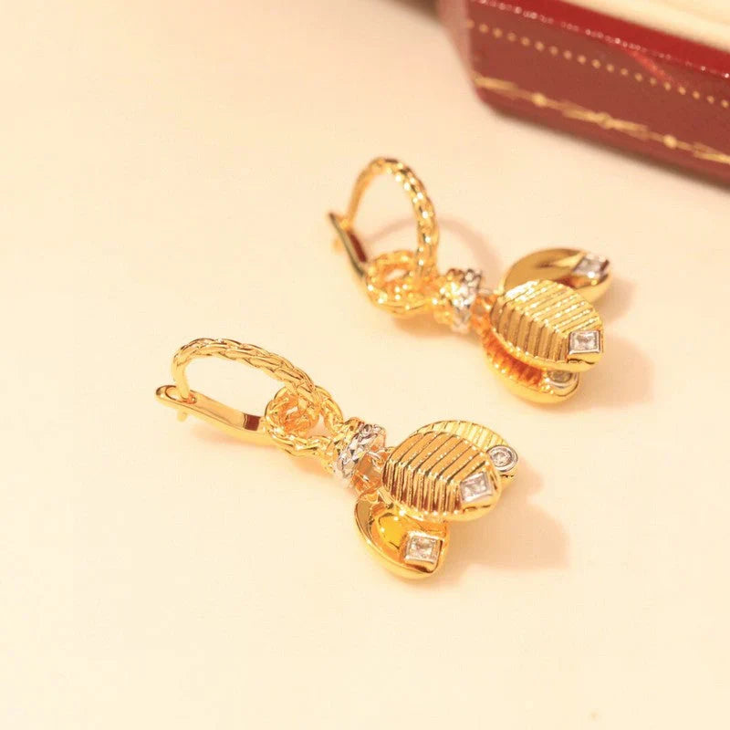 Noble Grain De Café Earrings Vintage Women