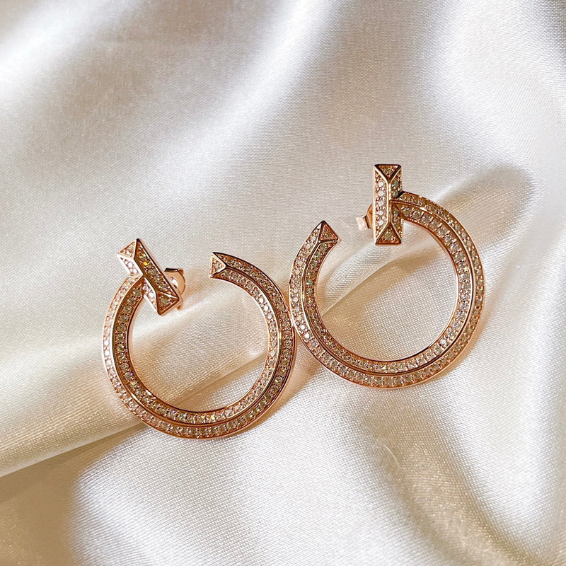 Noble T T1 Open Hoop Earrings