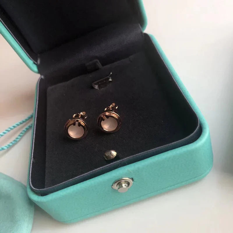 Noble Mother Of Pearl Circle Earrings