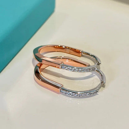 Noble T Lock Diamond Earrings