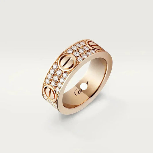 Noble Love Ring 4mm Diamond Paved
